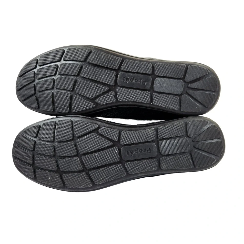 Propet Womens Black Knit Slip On Wedge Ballet Flats Sz 9.5M WCX074M Casual Shoes